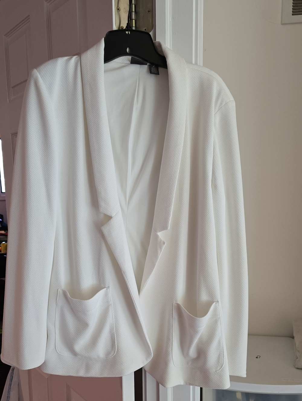 Chico's White Open-Front Blazer Jacket